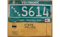 Vermont  police license plate image