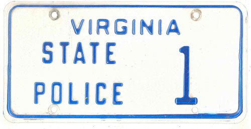 Virginia  police license plate