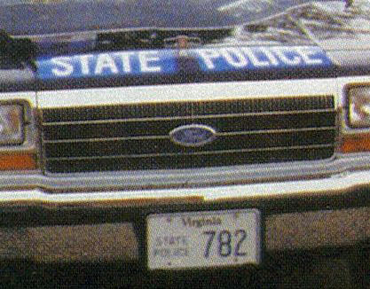 Virginia  police license plate