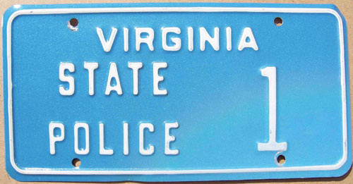 Virginia  police license plate