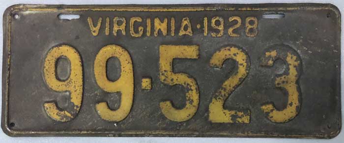 Virginia  police license plate