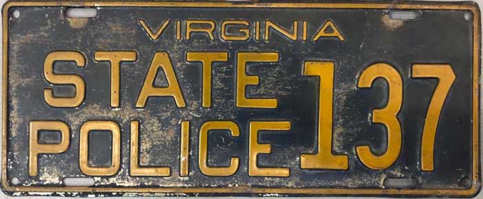 West Virginia  police license plate image