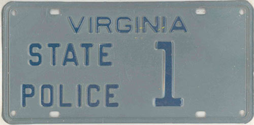 Virginia  police license plate