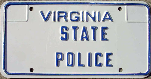 Virginia  police license plate