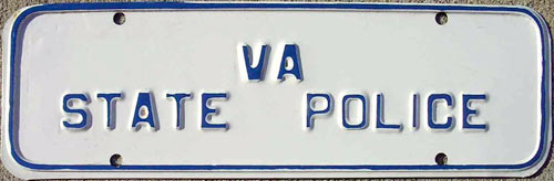 Virginia  police license plate