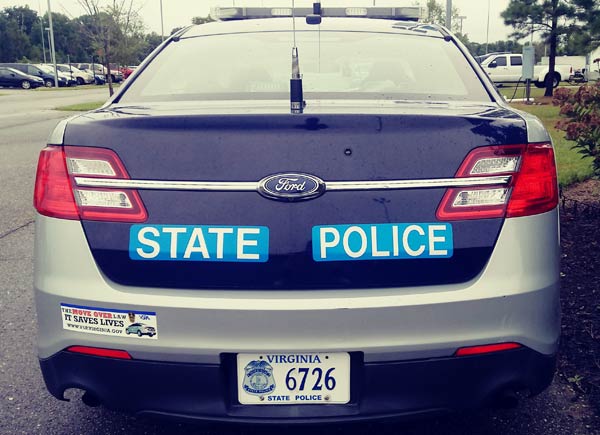 Virginia  police license plate