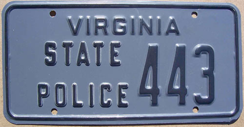 Virginia  police license plate