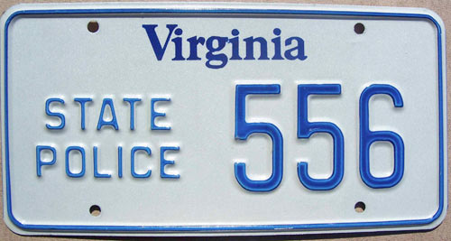 Virginia  police license plate
