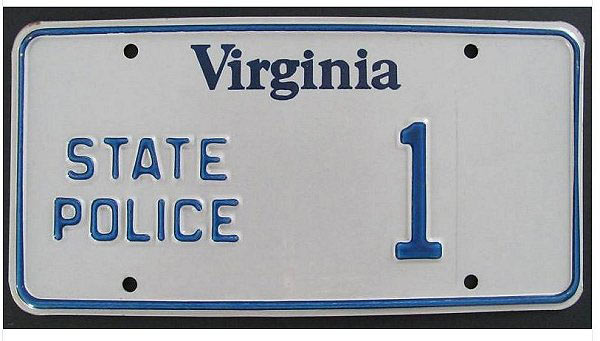 Virginia  police license plate