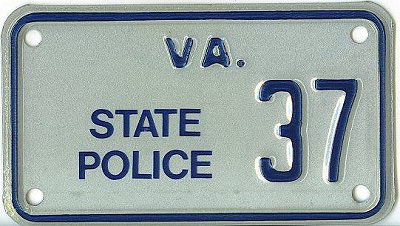 Virginia  police license plate