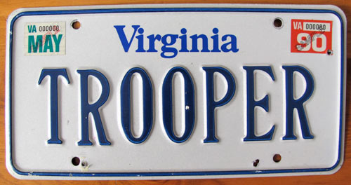 Virginia  police license plate