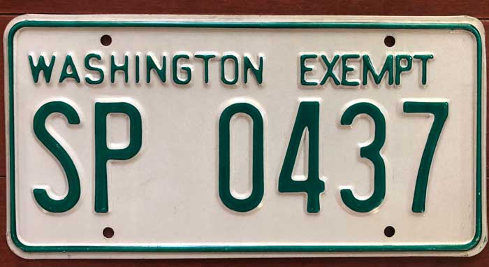 Washington  police license plate image