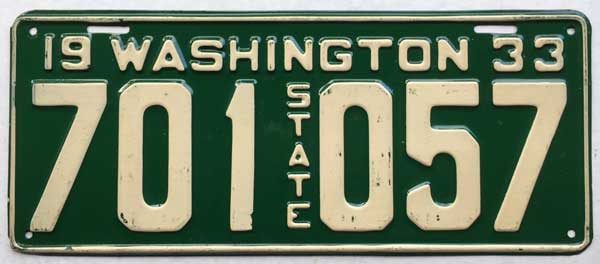 Washington  police license plate image