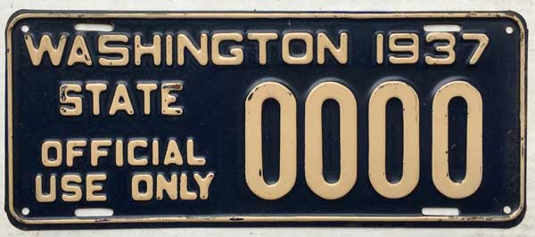 Washington  police license plate image