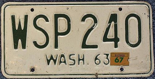 Washington  police license plate image