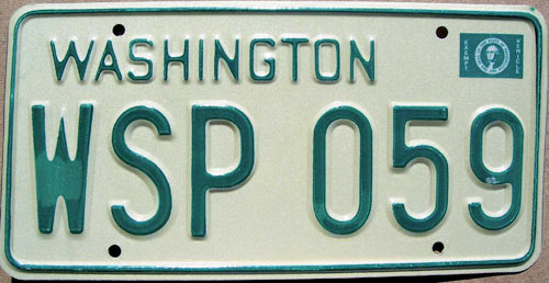 Washington  police license plate image