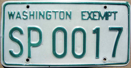 Washington  police license plate image