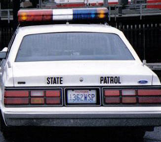 Washington  police license plate image