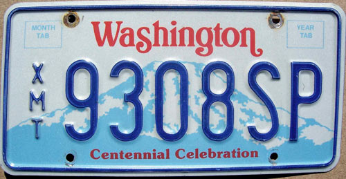 Washington  police license plate image