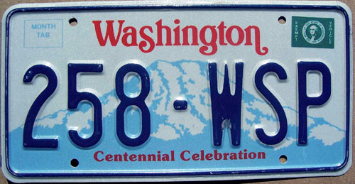 Washington  police license plate image