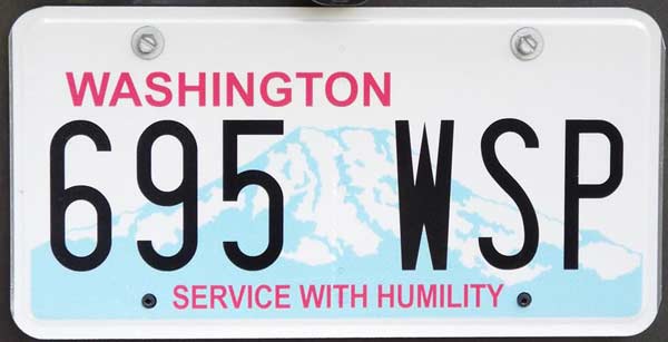 Washington  police license plate image