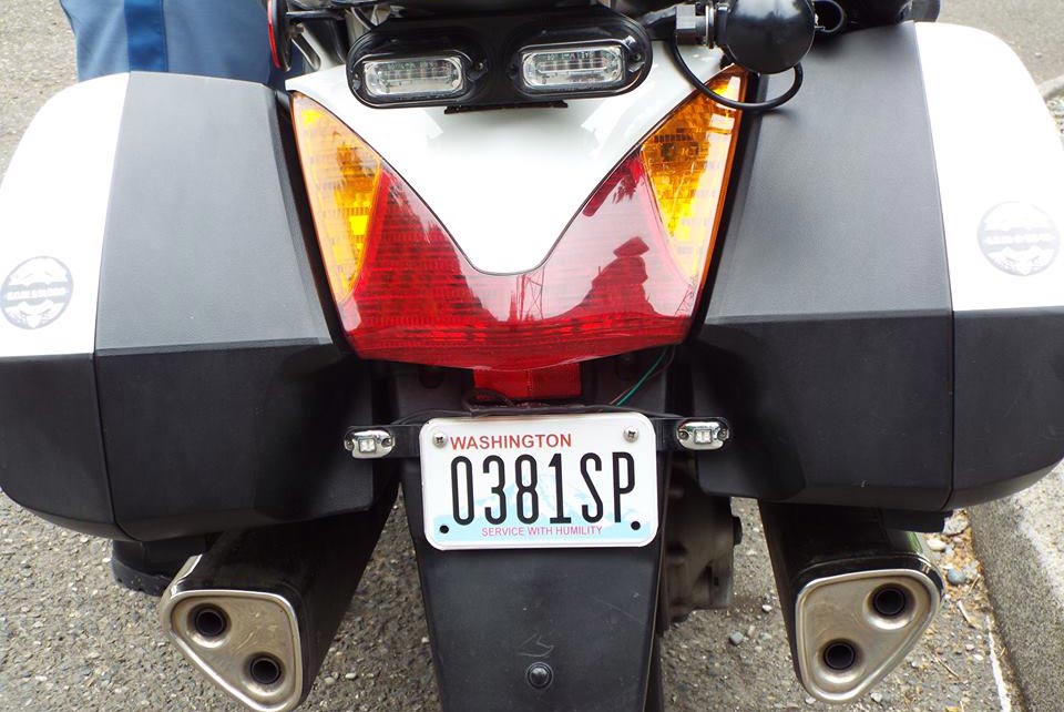 Washington  police motorcycle license plate