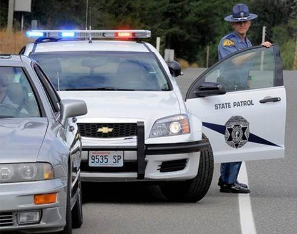 Washington  police license plate image