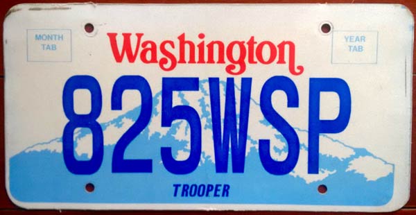 Washington  police license plate image