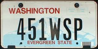 Washington  police license plate image