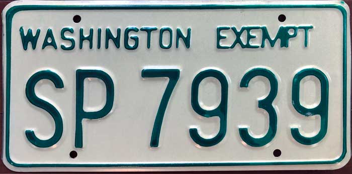 Washington  police license plate image