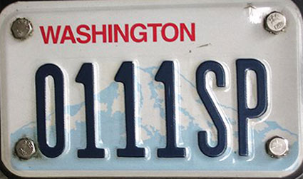 Washington  police license plate image