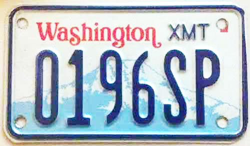 Washington  police motorcycle license plate