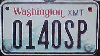 Washington  police motorcycle license plate