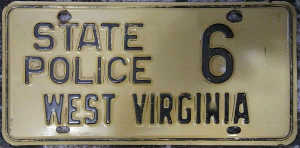 West Virginia  police license plate