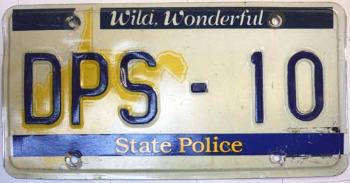 West Virginia  police license plate image