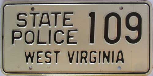 West Virginia  police license plate image