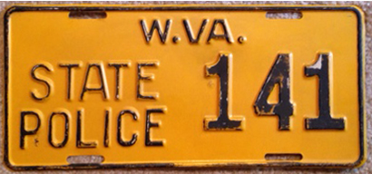 West Virginia  police license plate image