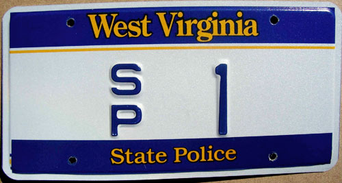 West Virginia  police license plate image