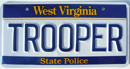 West Virginia  police license plate image