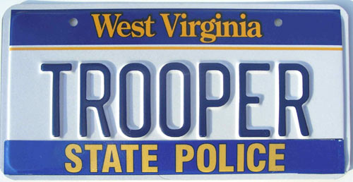 West Virginia  police license plate image