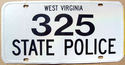 West Virginia  police license plate image