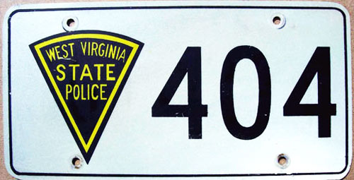 West Virginia  police license plate image