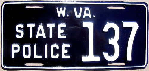 West Virginia  police license plate image