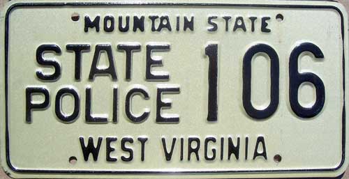 West Virginia  police license plate image