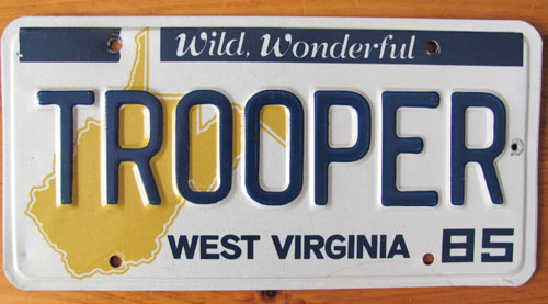 West Virginia  police license plate image