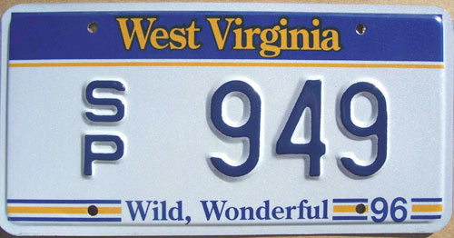 West Virginia  police license plate image