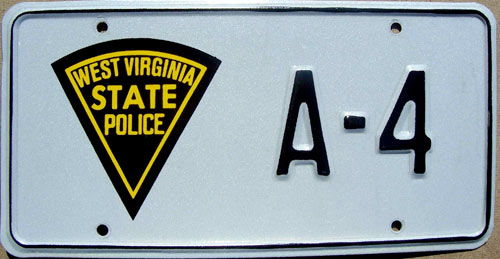 West Virginia  police license plate image