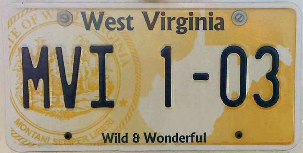 West Virginia  police license plate image