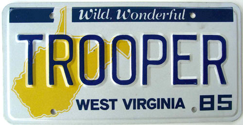 West Virginia  police license plate image