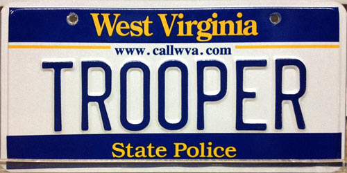 West Virginia  police license plate image